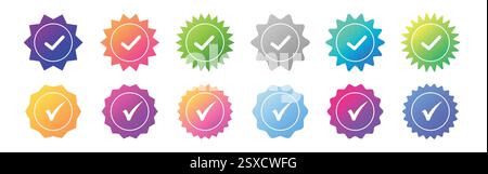 Colorful trendy check mark collection. Stock Vector