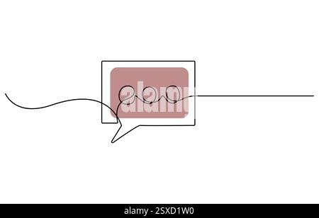Speech Bubble Continuous Line Icon Stock Vector