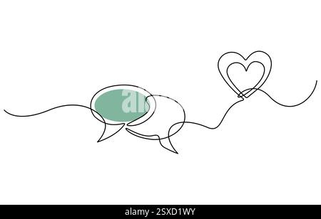 Speech Bubble Continuous Line Icon Stock Vector