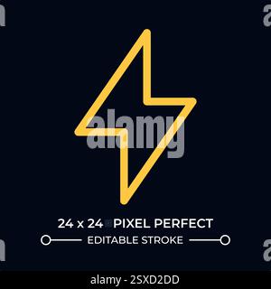 Thunderbolt symbol dark color line ui icon Stock Vector