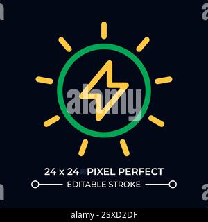 Sun power dark color line ui icon Stock Vector