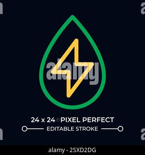 Water power dark color line ui icon Stock Vector