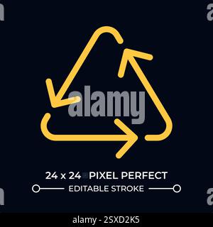 Triangular recycling sign dark color line ui icon Stock Vector