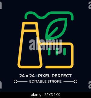 Clean manufacturing dark color line ui icon Stock Vector