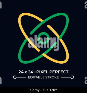 Atom model dark color line ui icon Stock Vector