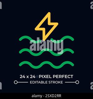 Wave power dark color line ui icon Stock Vector