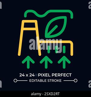 Improving green factory dark color line ui icon Stock Vector