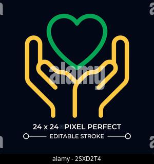 Charity dark color line ui icon Stock Vector