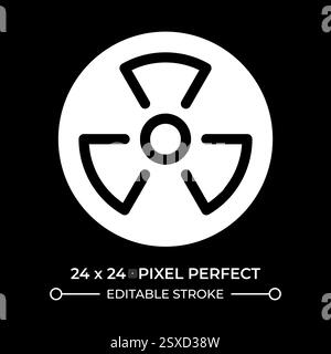 Radiation symbol glyph ui icon isolated on black Stock Vector