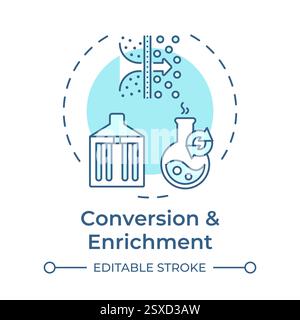 Conversion and enrichment soft blue concept icon Stock Vector