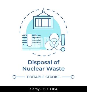 Disposal of nuclear waste soft blue concept icon Stock Vector