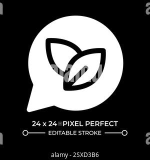 Discussing nature protection glyph ui icon isolated on black Stock Vector