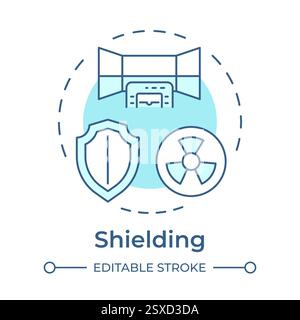 Shielding principle soft blue concept icon Stock Vector