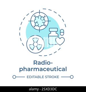 Radiopharmaceutical soft blue concept icon Stock Vector