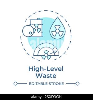 High level waste soft blue concept icon Stock Vector