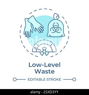 Low level waste soft blue concept icon Stock Vector