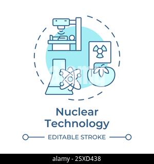 Nuclear technology soft blue concept icon Stock Vector