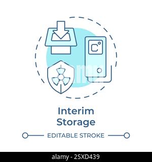 Interim storage soft blue concept icon Stock Vector