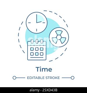 Time principle soft blue concept icon Stock Vector