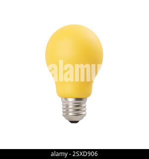 Realistic 3d light bulb with a matte finish on a plain white background vector illustration Stock Vector