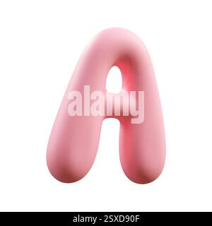 Realistic 3d letter A with a matte finish on a plain white background vector illustration Stock Vector