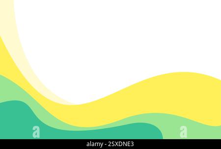Abstract full color wave background banner. Cool and empty abstract green background for powerpoint ppt design template Stock Vector