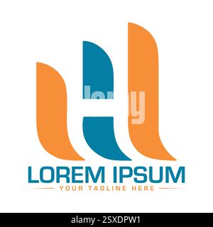 WH Letter Logo Design Stock Vector