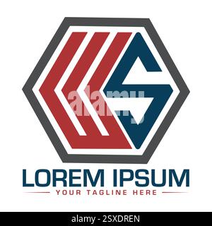 WS Letter Logo Design Stock Vector