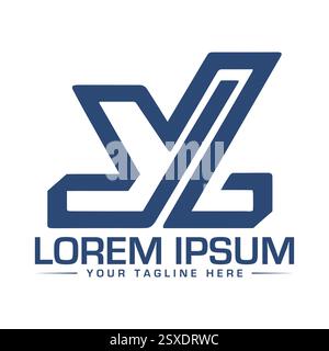 YL Letter Logo Design Stock Vector