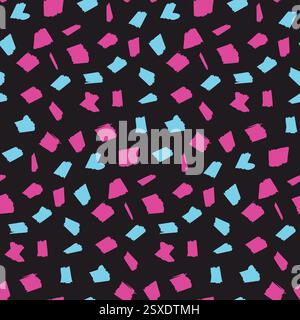 Bright dark pattern with pink and blue blotches Stock Vector