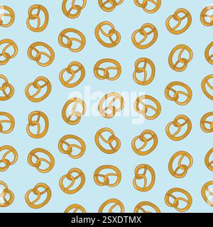 Cute oktoberfest pattern with tasty pretzels Stock Vector