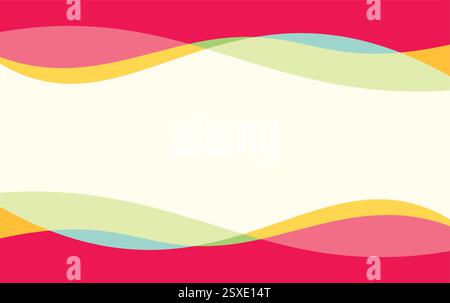 Abstract Wave Full Color background. Simple, modern, luxury and elegant, multi color abstract flat background Stock Vector