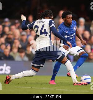 Jaden Philogene of Ipswich Town and Djed Spence of Tottenham Hotspur