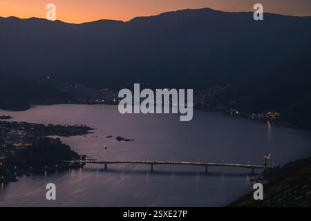 photo of mount fuji area, lake Kawaguchi bathed in sunset light Stock Photo