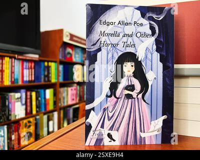 Lviv, Ukraine - February 20, 2025: Artistic book cover for 'Morella and Other Horror Tales' by Edgar Allan Poe. Stock Photo