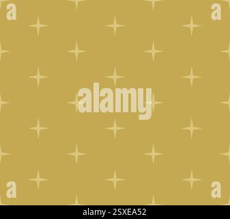 Beige star christmas seamless pattern, Flat simple vector illustration. Stock Vector