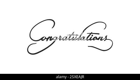 Congratulations card. Hand drawn positive quote. Modern brush calligraphy. Isolated on white background Stock Vector