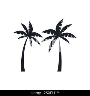 Coconut tree vector silhouette. Editable, resizable, vector illustration. Stock Vector