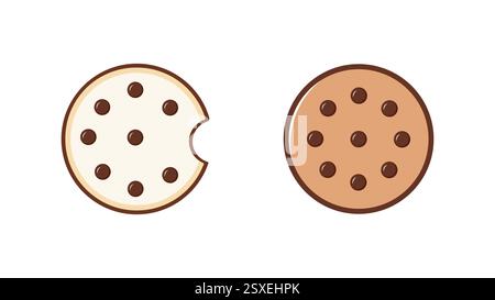 Cookie vector icon. Biscuit and snack vector, Flat color on white background. Bakery food. Vector illustration Stock Vector