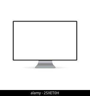 Modern Computer Monitor Vector Illustration with White Screen Stock Vector
