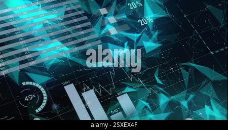 Image of statistics and digital data processing Stock Photo
