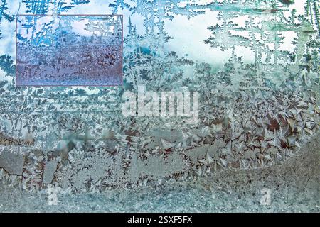 Window Frost with inset Stock Photo
