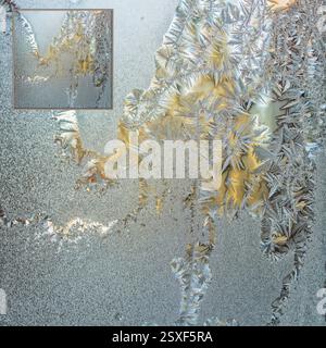 Window Frost with inset Stock Photo