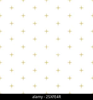 Christmas beige star on white background seamless pattern, Flat simple vector illustration. Stock Vector