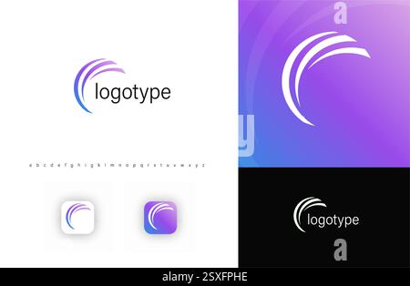 Abstract swirl arc logo with modern dynamic motion effect. Ideal for startups, technology companies, digital branding, and corporate identity Stock Vector