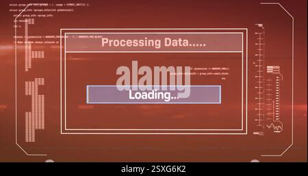 Image of loading bar over data processing Stock Photo