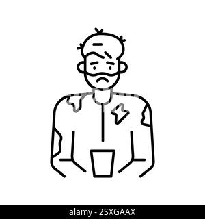 Racial Economic Disparity black line icon. Vector isolated element  Inequality and Prejudice. Editable stroke. Stock Vector