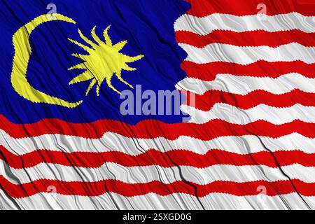 Textured silk fabric with Malaysian flag design. Stock Vector