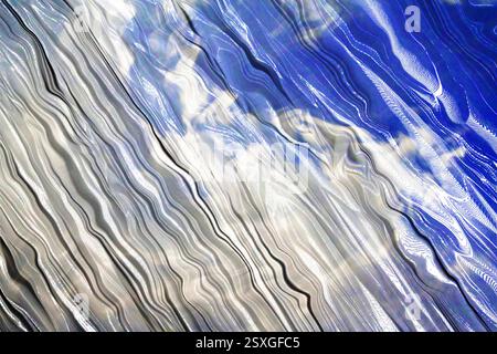 Silk fabric texture with a cloudy blue sky. Stock Vector