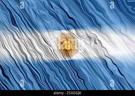 Textured silk fabric with Argentinian flag design. Stock Vector
